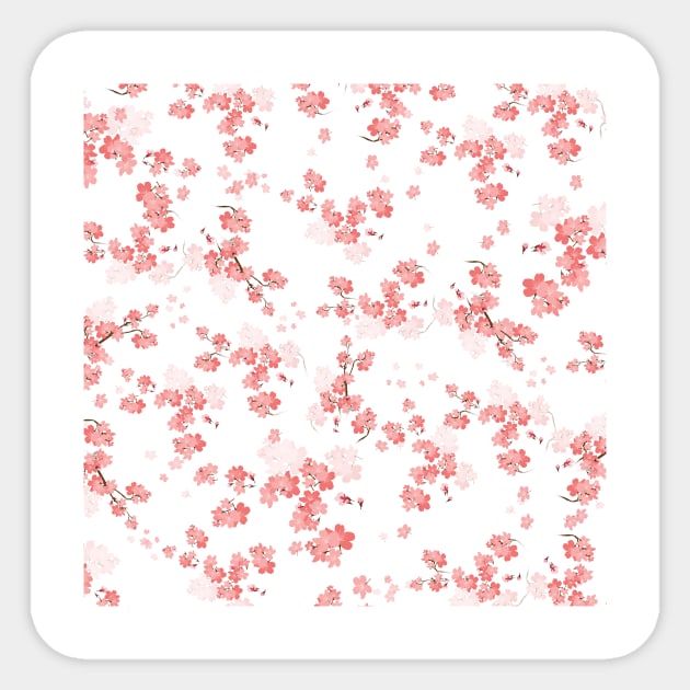 Cherry Flower 13 (spring floral pattern) Sticker by B&K